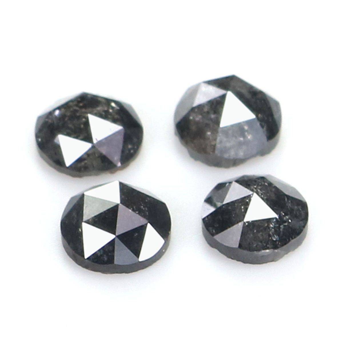 Natural Loose Round Rose Cut Salt And Pepper Black Grey Color Diamond 1.31 CT 4.28 MM Rose Cut Shape Diamond KR2553