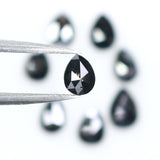 Natural Loose Pear Diamond Black Color 2.56 CT 5.20 MM Pear Shape Rose Cut Diamond L1664