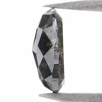 Natural Loose Oval Salt And Pepper Diamond Black Grey Color 0.54 CT 5.96 MM Oval Shape Rose Cut Diamond L2488