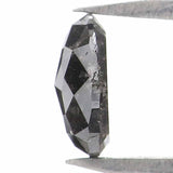 Natural Loose Oval Salt And Pepper Diamond Black Grey Color 0.54 CT 5.96 MM Oval Shape Rose Cut Diamond L2488
