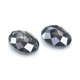 Natural Loose Oval Salt And Pepper Diamond Black Grey Color 0.54 CT 4.79 MM Oval Shape Rose Cut Diamond L2448
