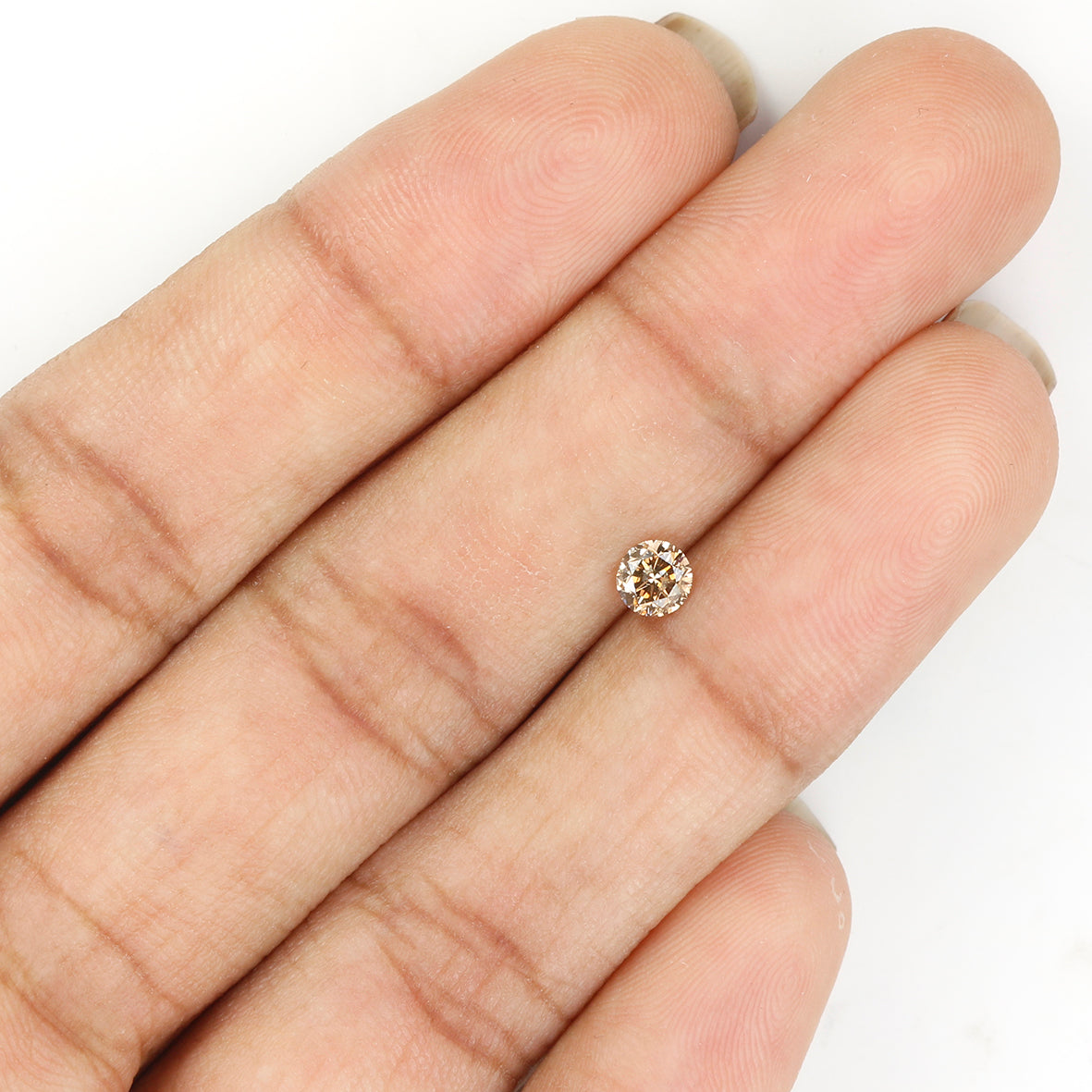 0.28 Ct Natural Loose Diamond, Orange Diamond, Round Diamond, Round Brilliant Cut Diamond, Sparkling Diamond, Rustic Diamond KR2294