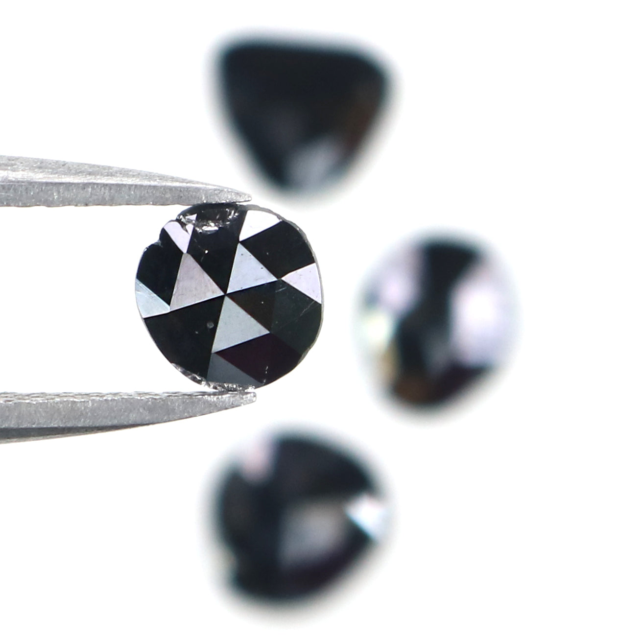 1.20 CT Natural Loose Slice Shape Diamond Black Color Slice Cut Diamond 6.05 MM Natural Loose Black Color Slice Rose Cut Diamond KQ2625