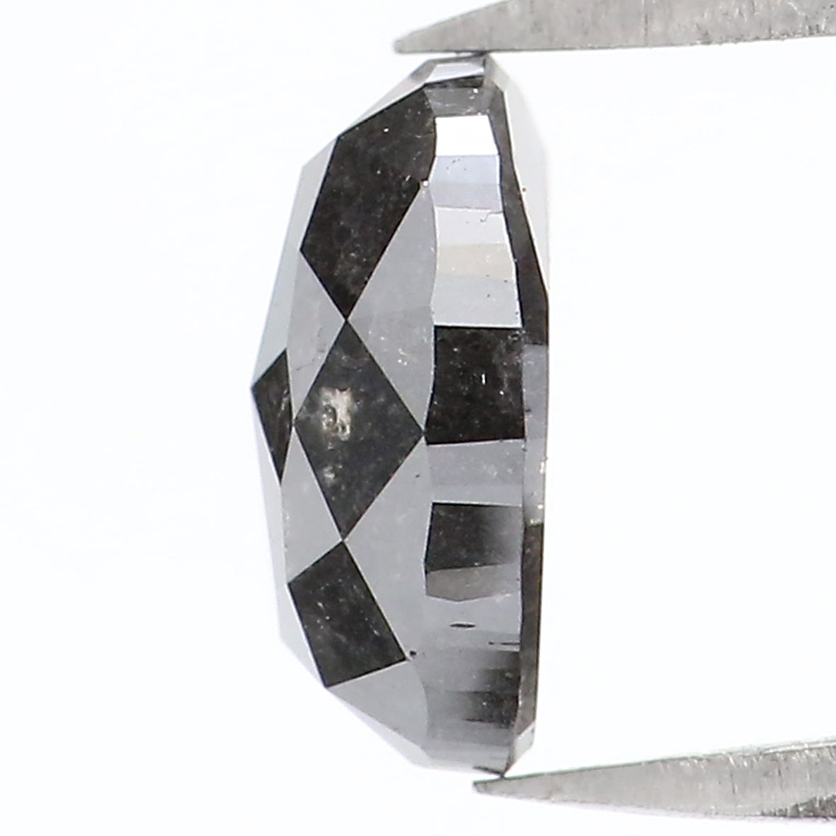 Natural Loose Oval Salt And Pepper Diamond Black Grey Color 1.08 CT 7.25 MM Oval Shape Rose Cut Diamond L1933