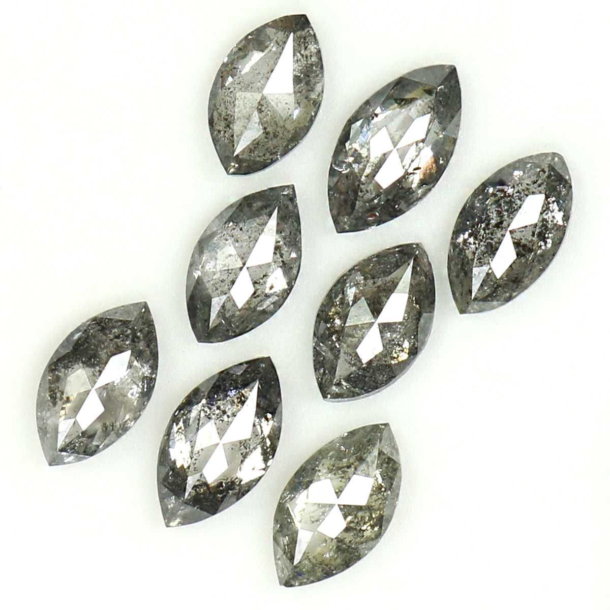 0.93 CT Natural Loose Marquise Shape Diamond Salt And Pepper Marquise Rose Cut Diamond 4.10 MM Black Grey Color Marquise Cut Diamond QL1312