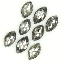Natural Loose Marquise Salt And Pepper Diamond Black Grey Color 0.93 CT 4.10 MM Marquise Shape Rose Cut Diamond KDL1312