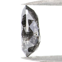 Natural Loose Pear Salt And Pepper Diamond Black Grey Color 0.77 CT 7.40 MM Pear Shape Rose Cut Diamond L1912