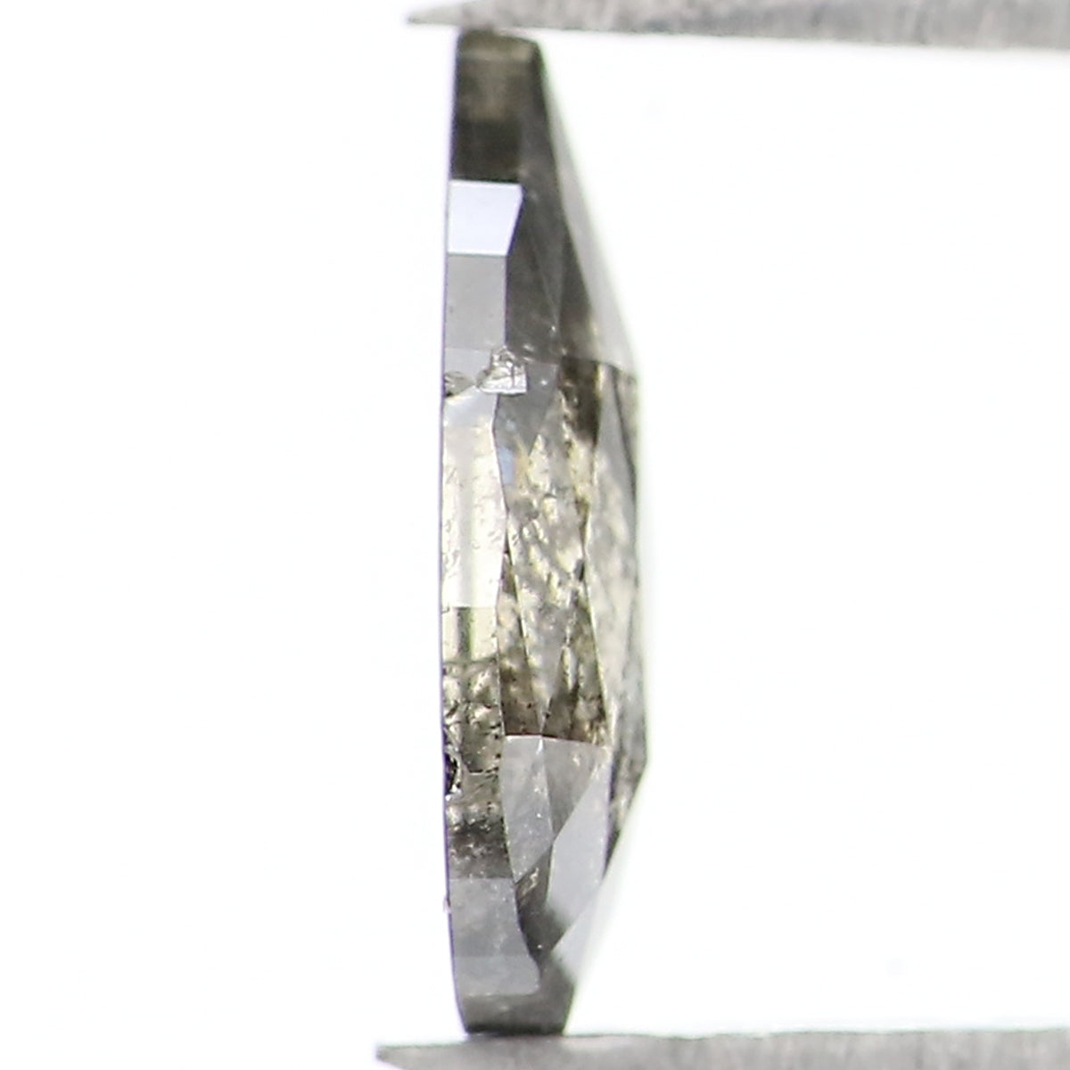 0.62 CT Natural Loose Pear Shape Diamond Salt And Pepper Pear Rose Cut Diamond 8.20 MM Natural Black Grey Color Pear Shape Diamond QL1574