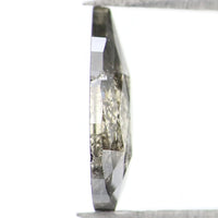 Natural Loose Pear Salt And Pepper Diamond Black Grey Color 0.62 CT 8.20 MM Pear Shape Rose Cut Diamond KDL1574