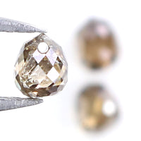 Natural Loose briolette Brown Color Diamond 1.01 CT 3.72 MM Drop Shape Rose Cut Diamond L9889