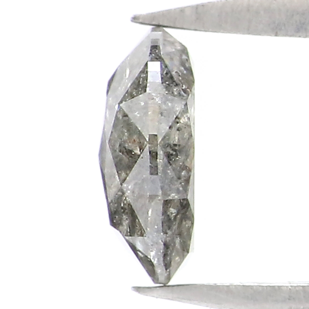 Natural Loose Oval Salt And Pepper Diamond Black Grey Color 0.55 CT 5.80 MM Oval Shape Rose Cut Diamond L810