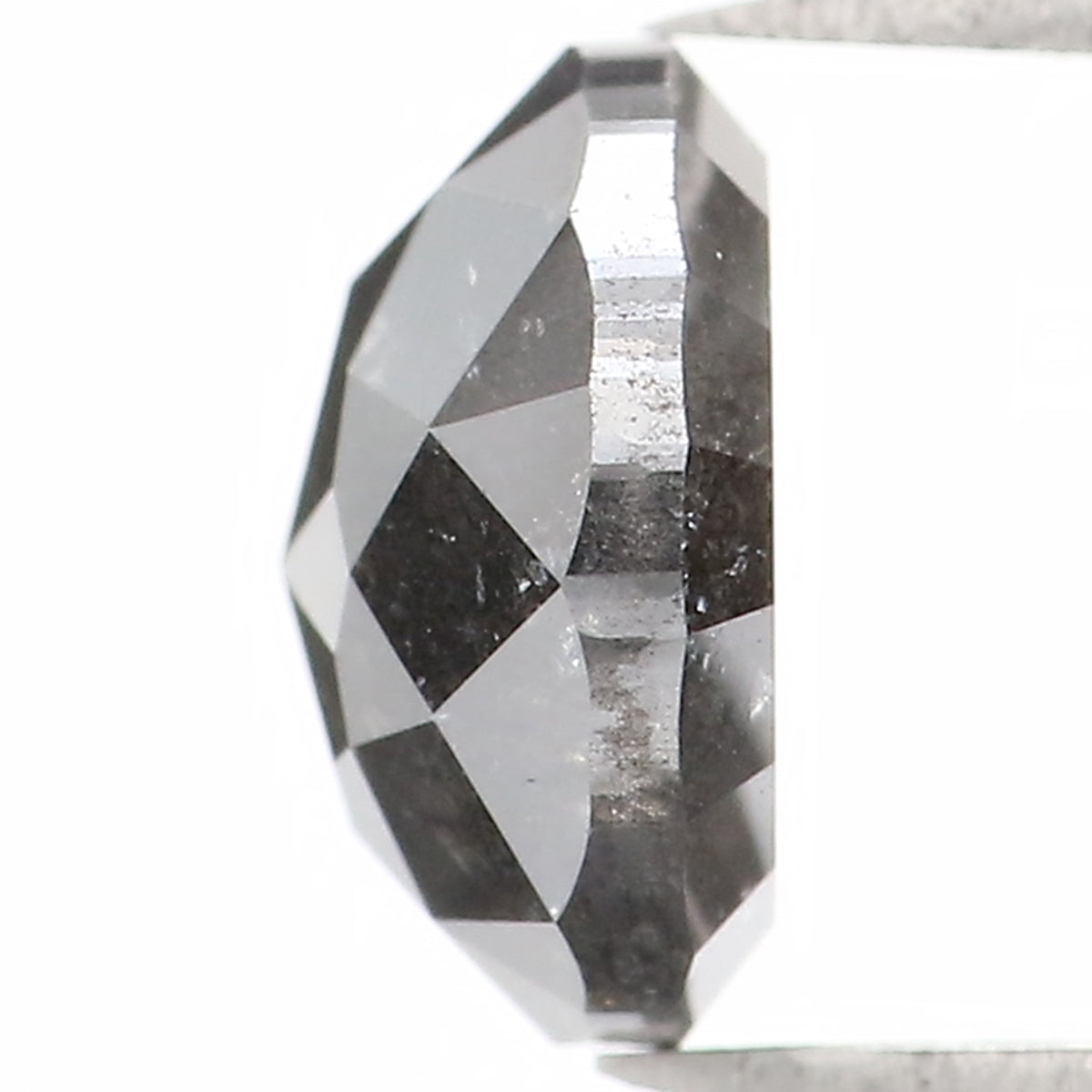 1.86 Ct Natural Loose Round Rose Cut Diamond Black Grey Color Rose Cut Diamond 7.50 MM Natural Loose Salt And Pepper Rose Cut Diamond QL1303