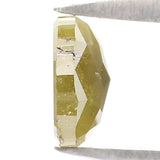 Natural Loose Oval Yellow Green Color Diamond 0.57 CT 5.70 MM Oval Shape Rose Cut Diamond KR2475