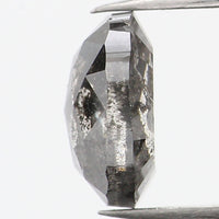 1.00 CT Natural Loose Oval Shape Diamond Salt And Pepper Oval Diamond 6.55 MM Natural Loose Black Grey Color Oval Rose Cut Diamond QL761