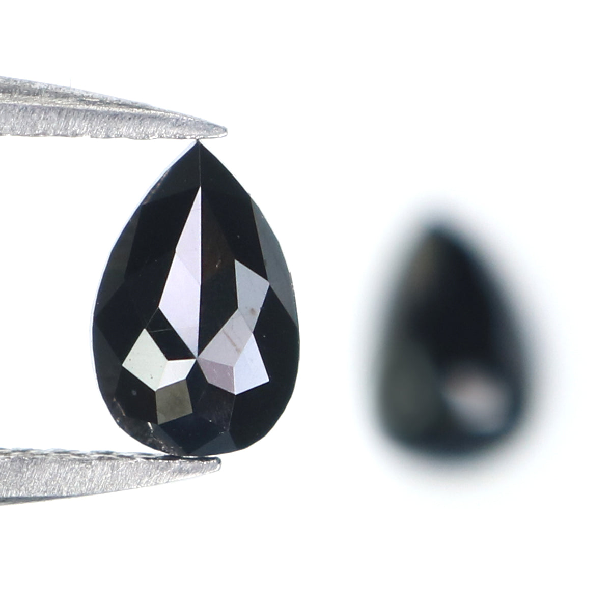 0.69 CT Natural Loose Pear Cut Pair Diamond Black Color Pear Shape Diamond 6.30 MM Natural Loose Black Diamond Pear Rose Cut Diamond KQ2636
