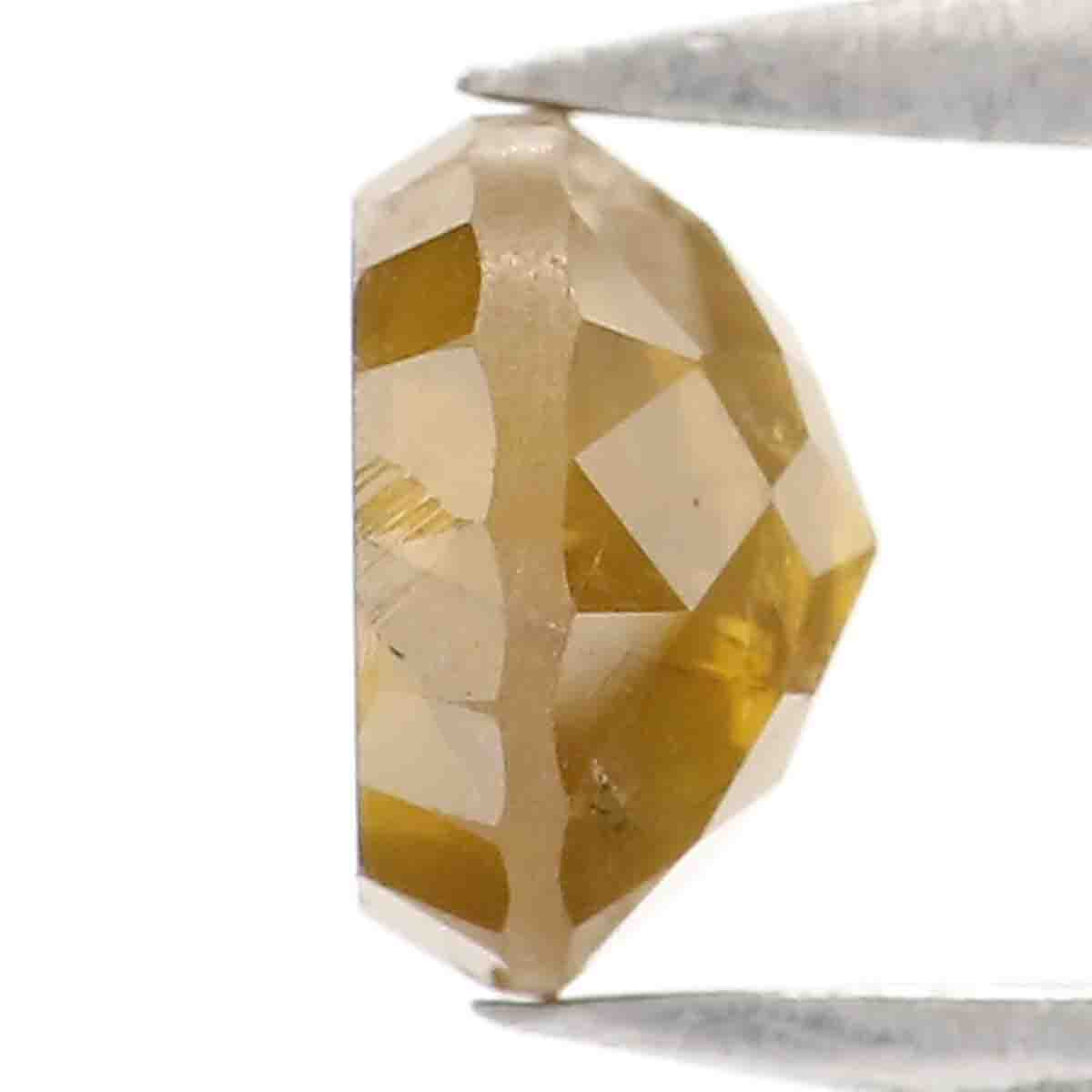 0.87 CT Natural Loose Round Rose Cut Diamond Yellow Color Round Shape Diamond 5.55 MM Natural Yellow Color Round Rose Cut Diamond LQ9136