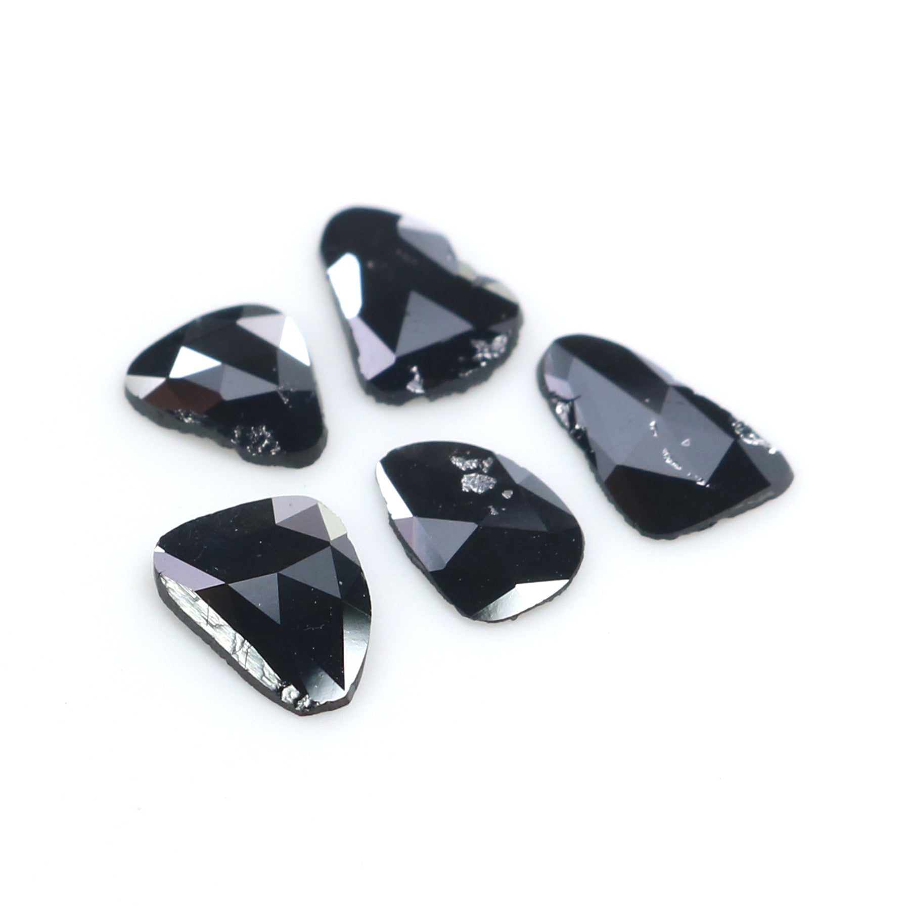 1.30 CT Natural Loose Slice Shape Diamond Black Color Slice Cut Diamond 7.35 MM Natural Loose Black Color Slice Rose Cut Diamond KQ2598