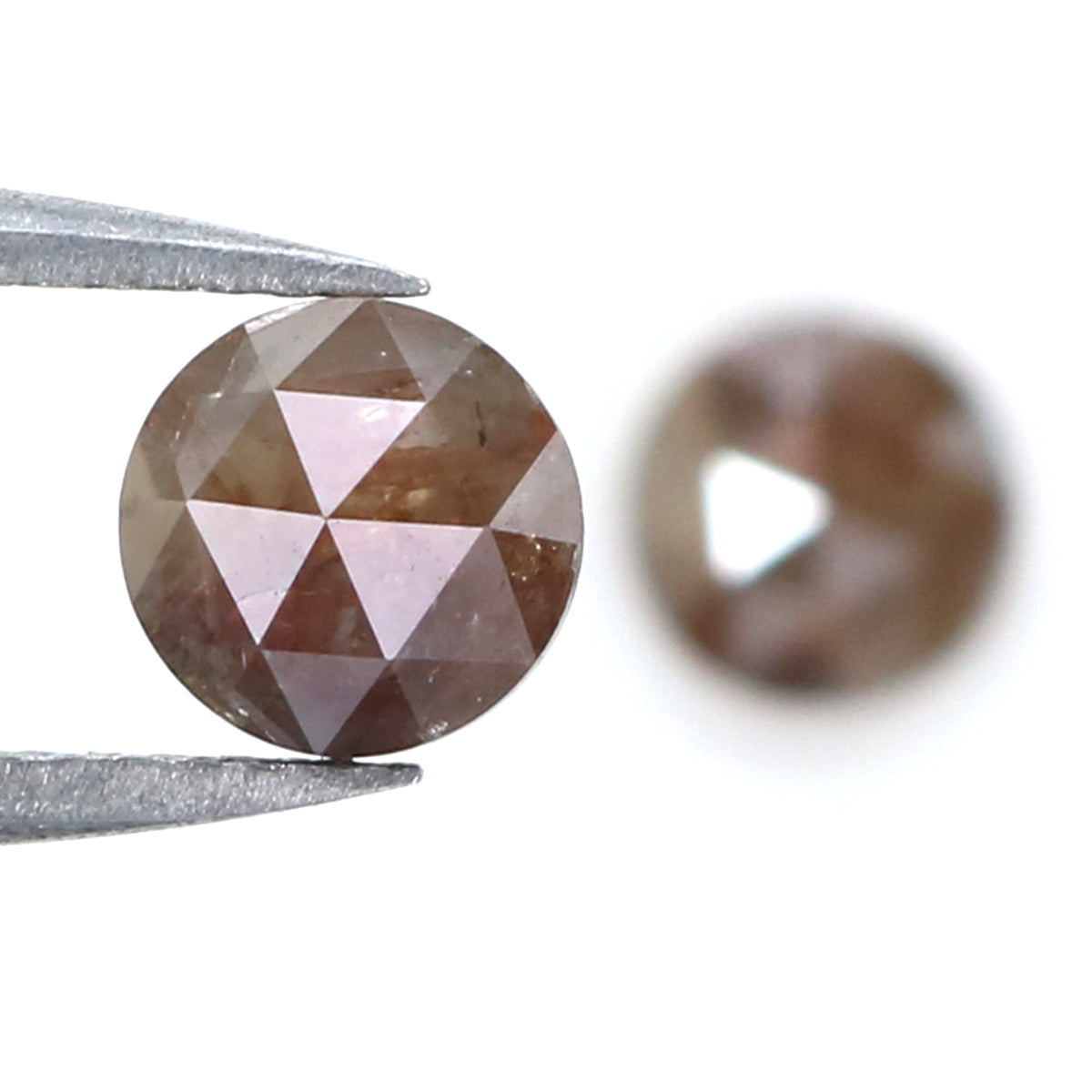 1.51 CT Natural Loose Round Rose Cut Pair Diamond Brown Color Round Shape Diamond 5.40 MM Natural Grey Color Round Rose Cut Diamond LQ7794