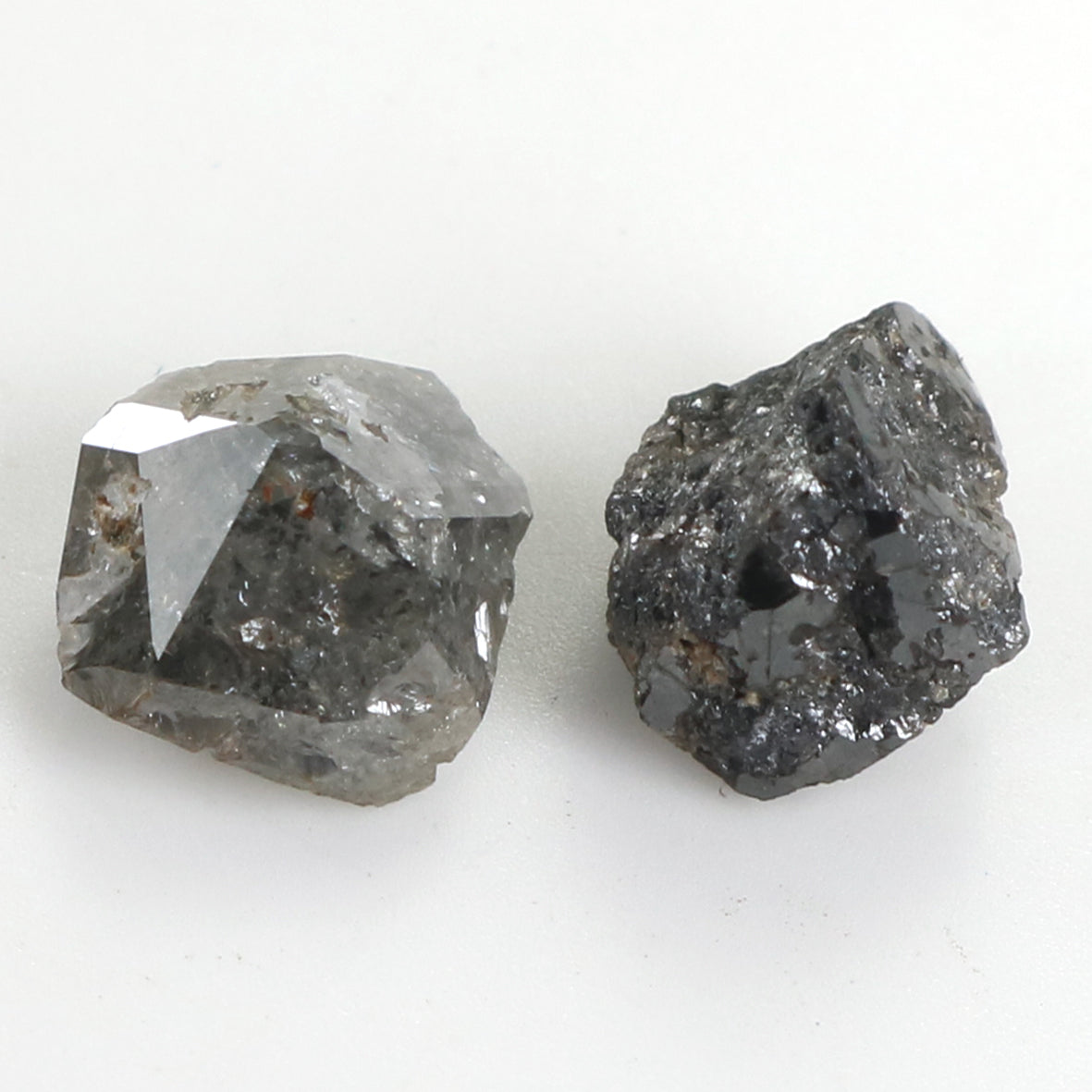 Natural Loose Rough Salt And Pepper Diamond Black Grey Color 2.75 CT 6.23 MM Rough Facet Shape Diamond KR2467