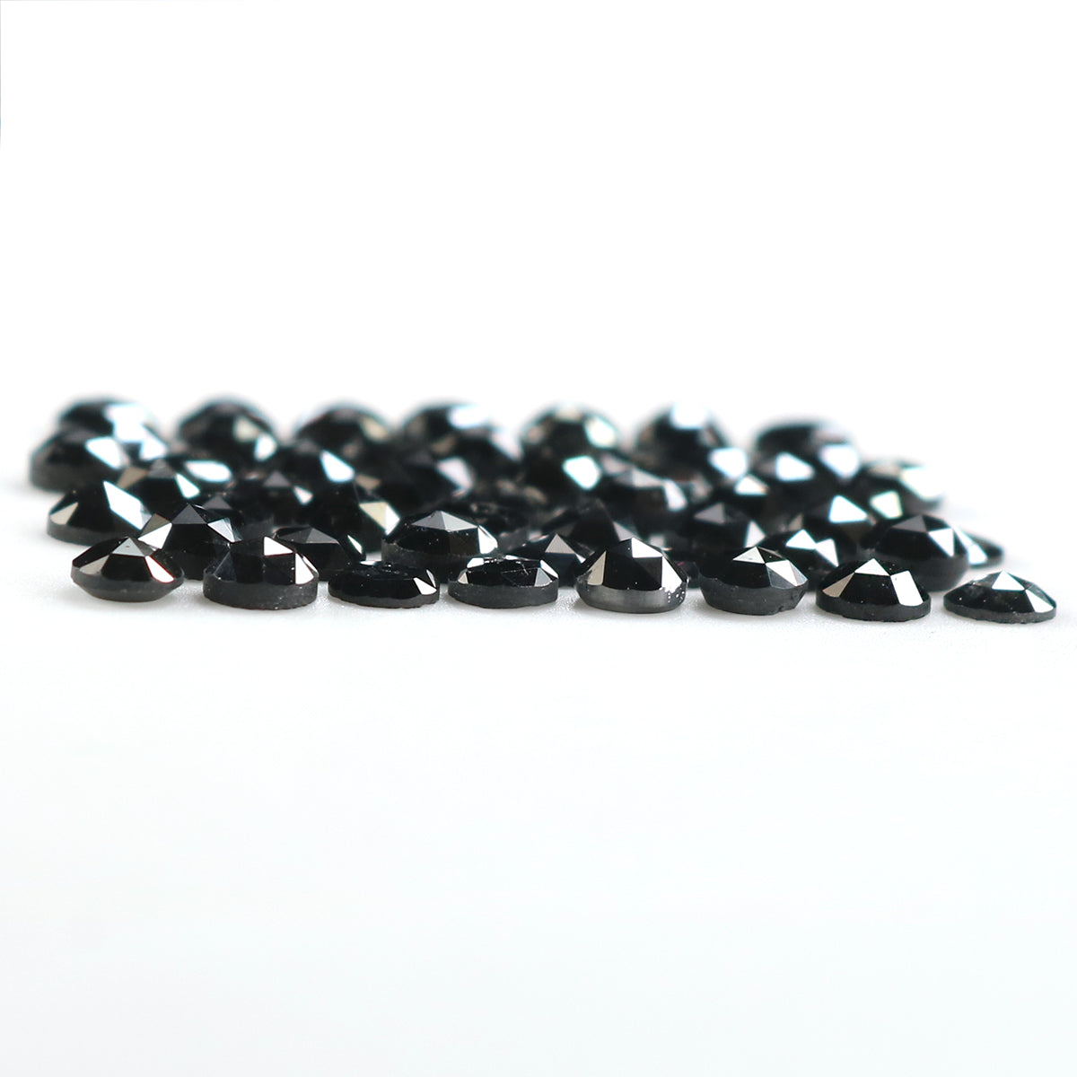 Natural Loose Round Rose Cut Diamond Black Color 4.57 CT 2.70 MM Rose Cut Shape Diamond L1763