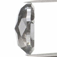 Natural Loose Oval Salt And Pepper Diamond Black Grey Color 2.46 CT 9.50 MM Oval Shape Rose Cut Diamond KDL1154