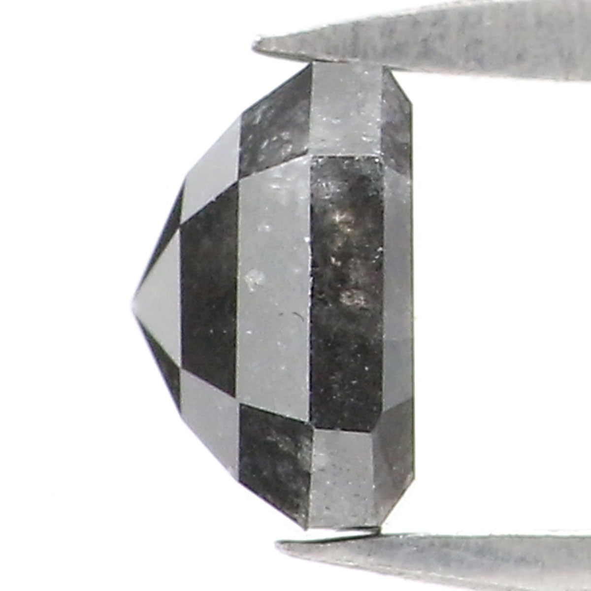0.69 CT Natural Loose Radiant Shape Diamond Salt And Pepper Radiant Diamond 4.85 MM Natural Black Grey Color Radiant Rose Cut Diamond LQ8147