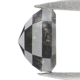 Natural Loose Radiant Salt And Pepper Diamond Black Grey Color 0.69 CT 4.85 MM Radiant Shape Rose Cut Diamond L8147