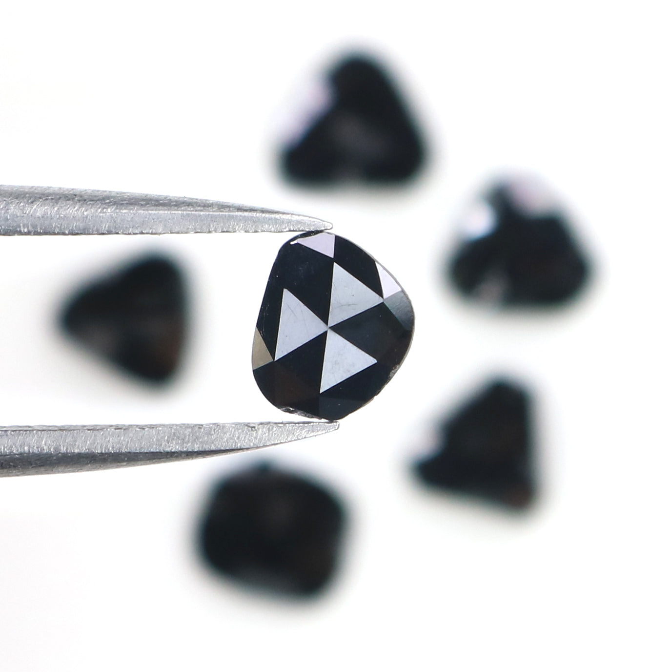 1.30 CT Natural Loose Slice Shape Diamond Black Color Slice Cut Diamond 5.60 MM Natural Loose Black Color Slice Rose Cut Diamond LQ2703