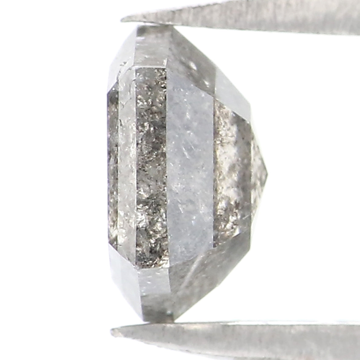 1.00 CT Natural Loose Hexagon Shape Diamond Salt And Pepper Hexagon Cut Diamond 6.45 MM Natural Black Grey Hexagon Rose Cut Diamond QL2077