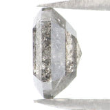 Natural Loose Hexagon Salt And Pepper Diamond Black Grey Color 1.00 CT 6.43 MM Hexagon Shape Rose Cut Diamond KDL2077