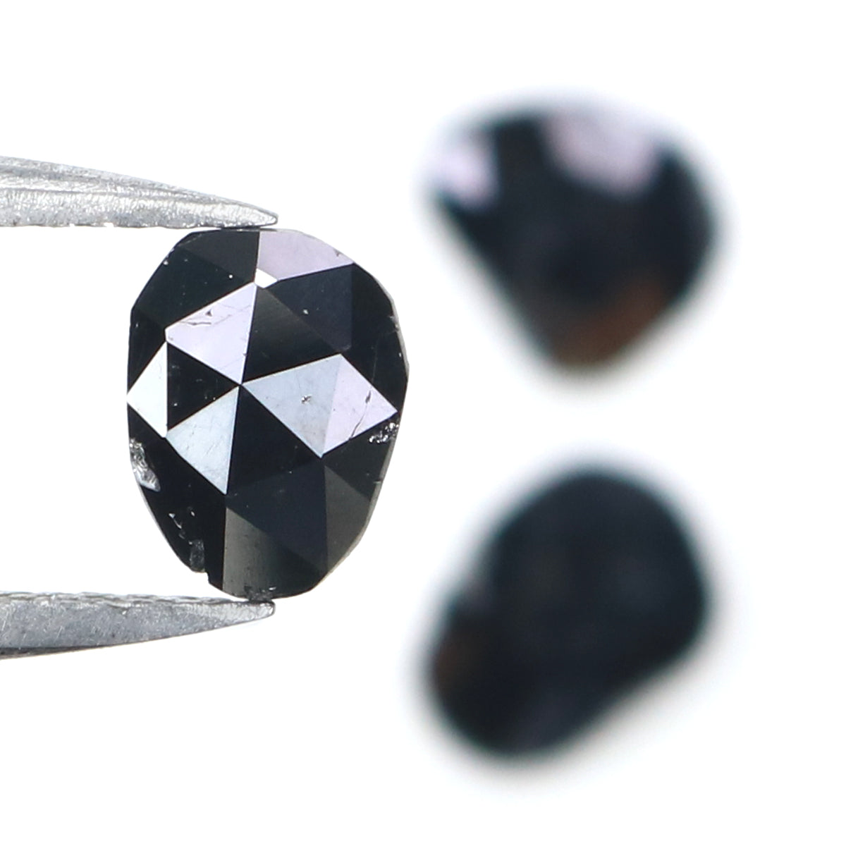 1.27 CT Natural Loose Slice Shape Diamond Black Color Slice Cut Diamond 6.65 MM Natural Loose Black Color Slice Rose Cut Diamond LQ2713