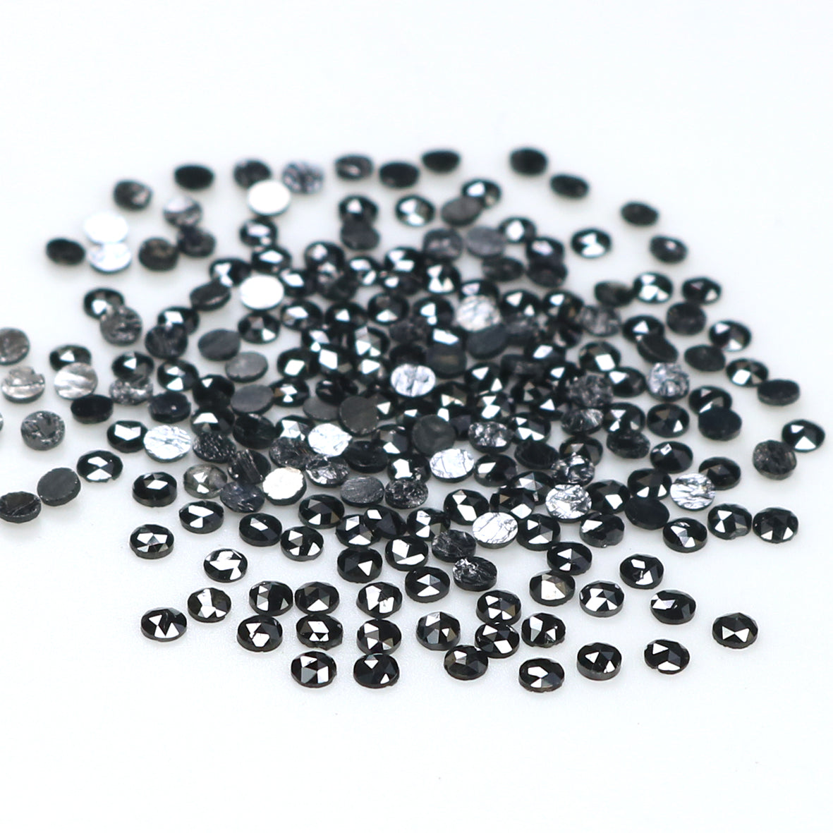 3.09 CT Natural Loose Round Rose Cut Diamond Black Color Round Shape Diamond 1.60 MM Natural Loose Black Color Round Rose Cut Diamond LQ1885