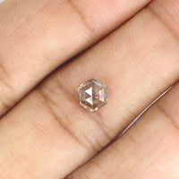 0.77 CT Natural Loose Diamond, Hexagon Diamond, Salt And Pepper Diamond, Black Diamond, Gray Diamond, Hexagon Cut Diamond KDL9543
