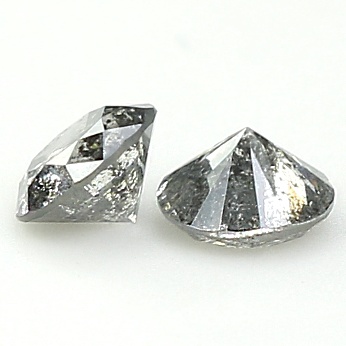 0.40 CT Natural Loose Round Cut Pair Diamond Salt And Pepper Round Shape Diamond 3.70 MM Black Grey Color Round Brilliant Cut Diamond QL1062