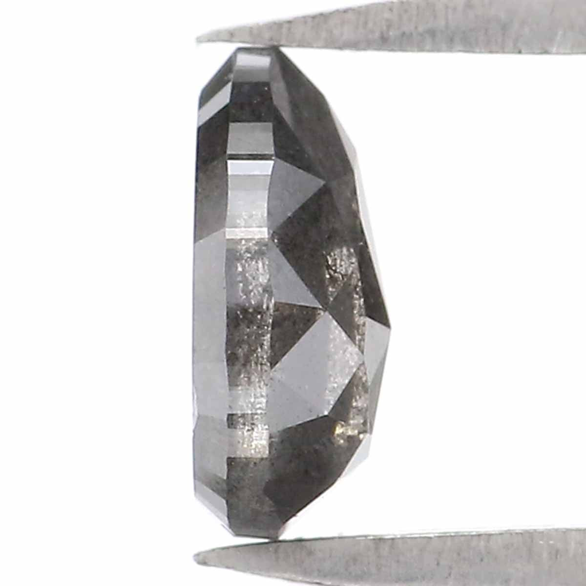 0.70 CT Natural Loose Pear Shape Diamond Salt And Pepper Pear Rose Cut Diamond 6.50 MM Black Grey Color Pear Shape Rose Cut Diamond QL2359