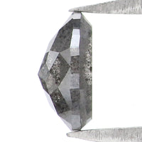 Natural Loose Oval Salt And Pepper Diamond Black Grey Color 0.39 CT 5.24 MM Oval Shape Rose Cut Diamond KDL2466