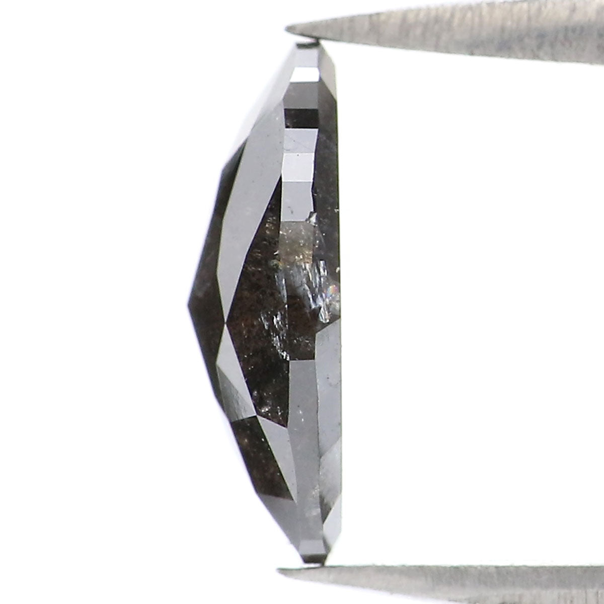 1.33 CT Natural Loose Oval Shape Diamond Salt And Pepper Oval Rose Cut Diamond 9.30 MM Black Grey Color Oval Shape Rose Cut Diamond LQ2290