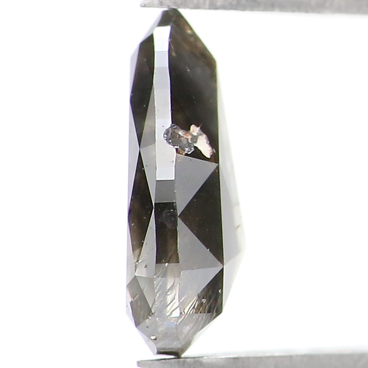 Natural Loose Pear Salt And Pepper Diamond Black Grey Color 1.00 CT 8.25 MM Pear Shape Rose Cut Diamond L1564