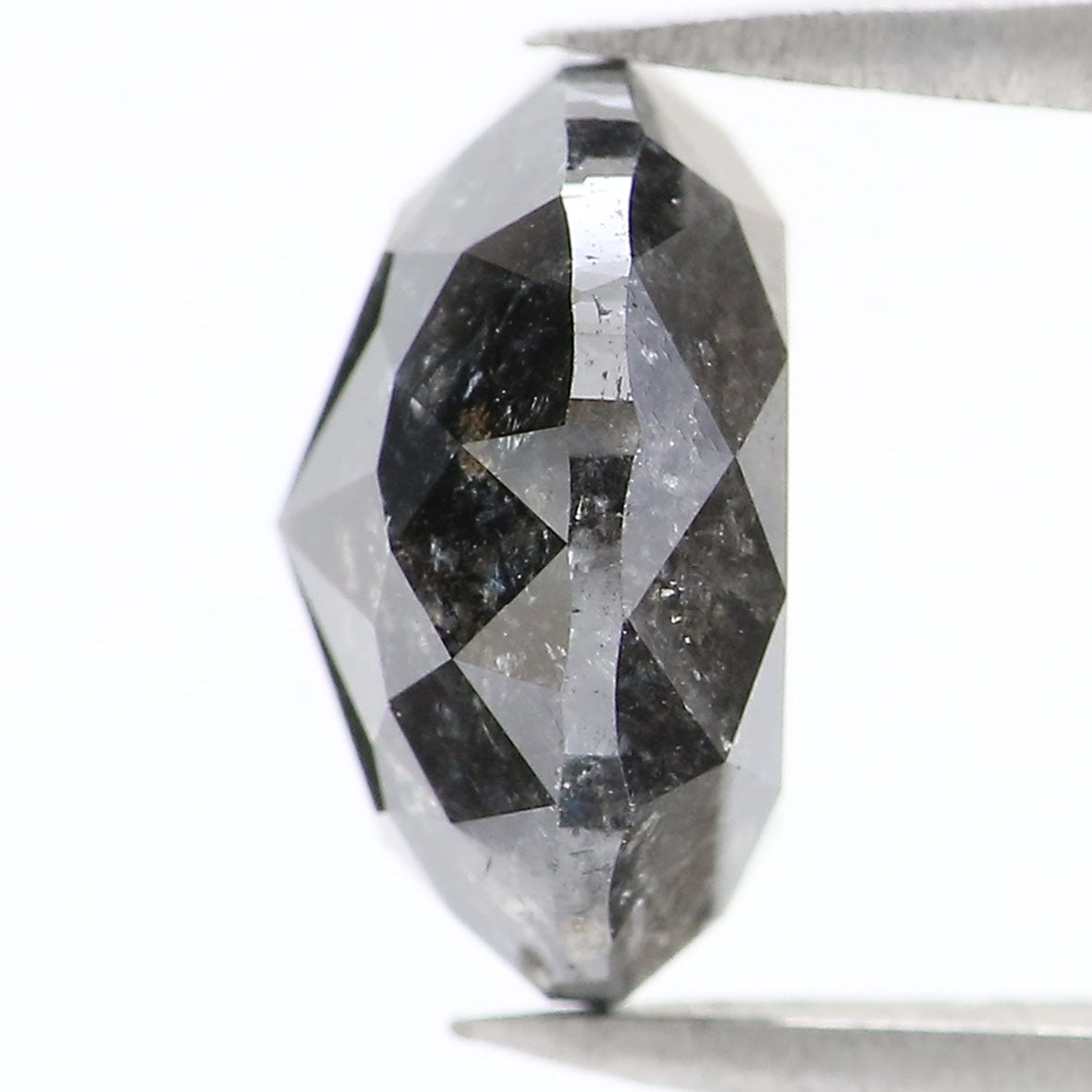 3.60 Ct Natural Loose Round Rose Cut Diamond Black Grey Color Rose Cut Diamond 9.30 MM Natural Loose Salt And Pepper Rose Cut Diamond QL2130