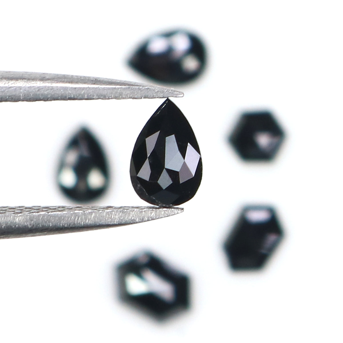 Natural Loose Mix Shape Black Color Diamond 0.98 CT 5.03 MM Mix Shape Rose Cut Diamond KDL2701
