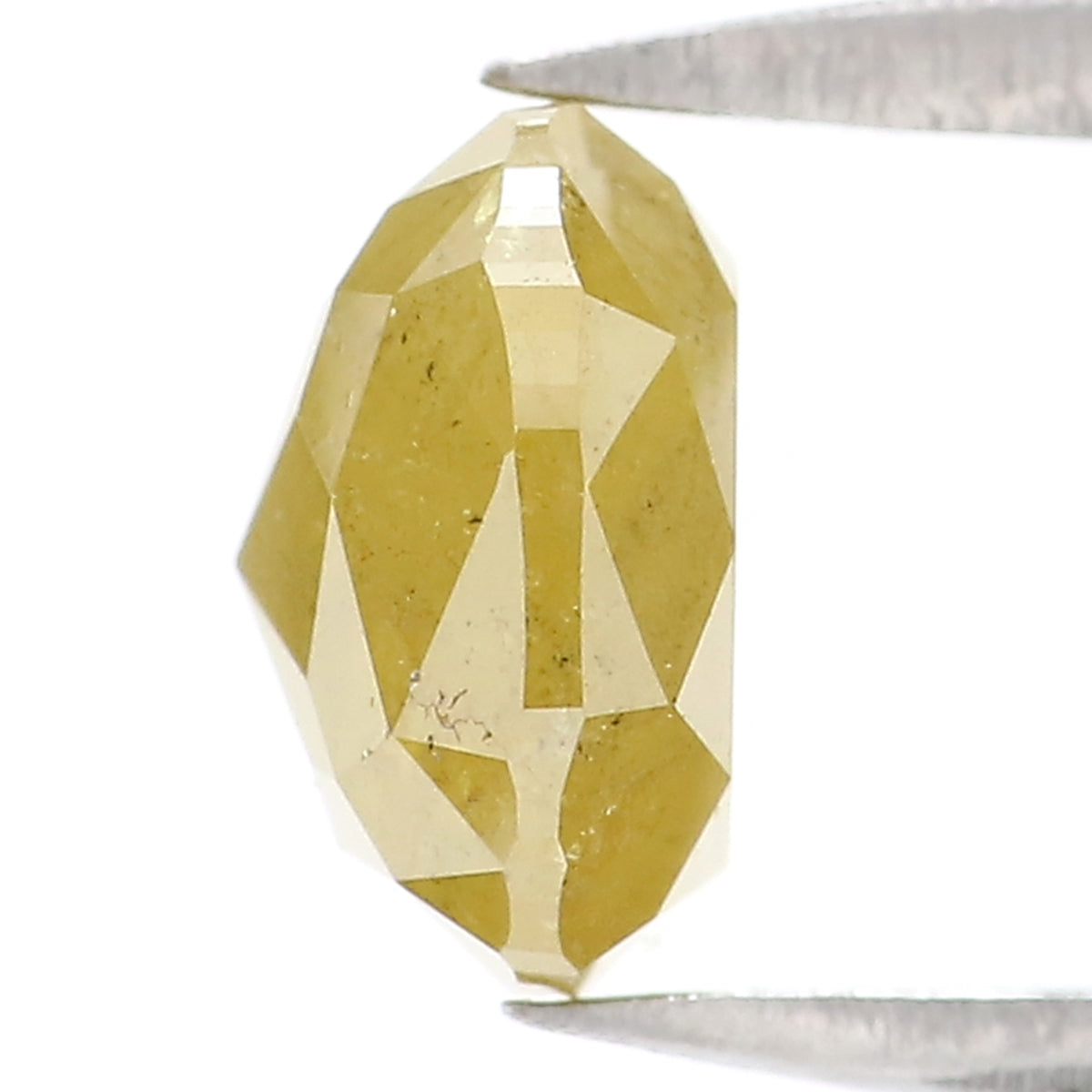 1.37 CT Natural Loose Cushion Shape Diamond Yellow Color Cushion Cut Diamond 6.40 MM Natural Yellow Diamond Cushion Rose Cut Diamond KQ2259