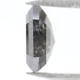 Natural Loose Emerald Salt And Pepper Diamond Black Grey Color 0.86 CT 5.90 MM Emerald Shape Rose Cut Diamond L6485