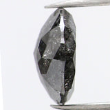 0.72 Ct Natural Loose Diamond, Round Rose Cut Diamond, Black Diamond, Gray Diamond, Salt and Pepper Diamond, Rose Cut Diamond L697