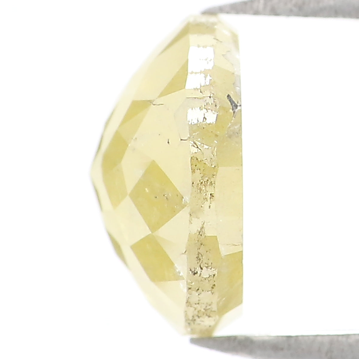 Natural Loose Round Rose Cut Yellow Color Diamond 2.01 CT 7.90 MM Rose Cut Shape Diamond L1562