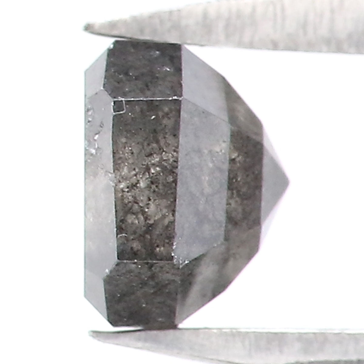 0.87 CT Natural Loose Radiant Shape Diamond Salt And Pepper Radiant Cut Diamond 4.90 MM Natural Black Grey Radiant Rose Cut Diamond LQ5859