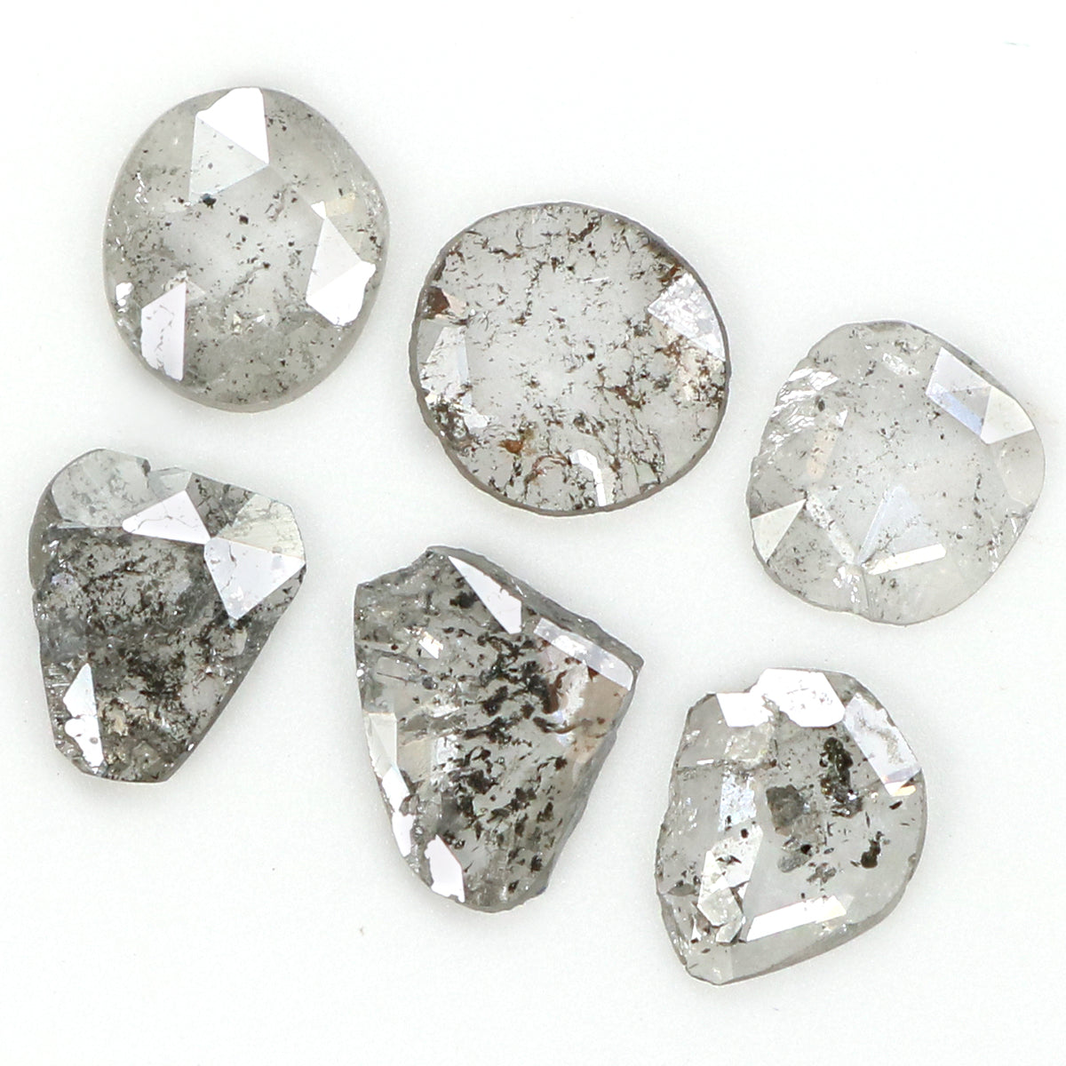 1.01 Ct Natural Loose Slice Shape Diamond Salt And Pepper Slice Cut Diamond 4.30 MM Natural Black Grey Diamond Irregular Cut Diamond LQ1511