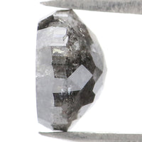Natural Loose Rose Cut Salt And Pepper Diamond Black Grey Color 1.77 CT 6.95 MM Round Rose Cut Shape Diamond L9888