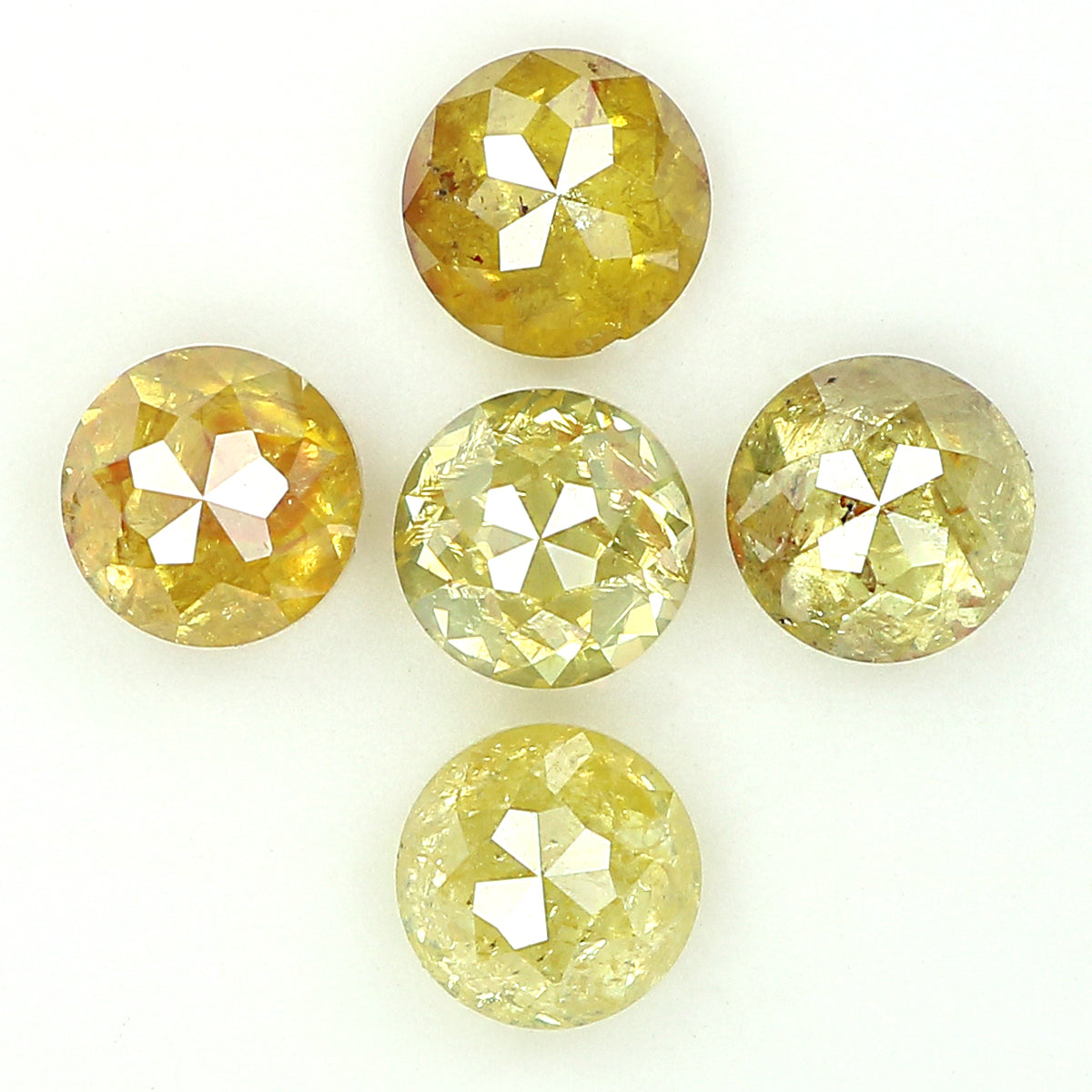 1.75 CT Natural Loose Rose Cut Diamond Yellow Color Round Shape Diamond 4.00 MM Natural Loose Yellow Color Round Rose Cut Diamond LQ1041