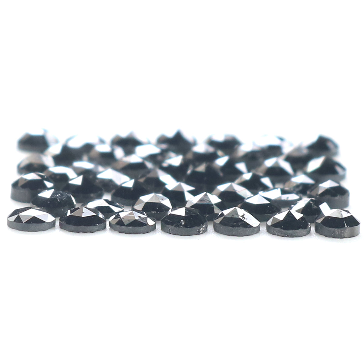 3.36 CT Natural Loose Round Rose Cut Diamond Black Color Round Shape Diamond 2.60 MM Natural Loose Black Color Round Rose Cut Diamond KQ2464