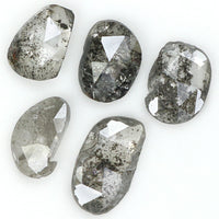 Natural Loose Slice Salt And Pepper Diamond Black Grey Color 1.00 CT 4.45 MM Slice Shape Rose Cut Diamond L1497